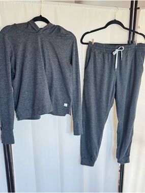 Vuori Gray Heather Pullover with Brand Patch
